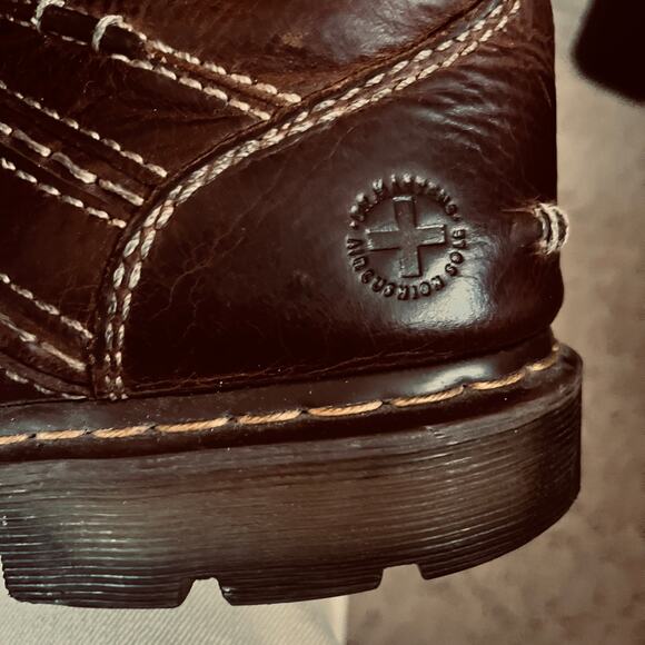 Dr. Martens Boots Quincy77 Mens Ankle Brown Leather Lace Up Preppy Work 12 - Picture 4 of 9